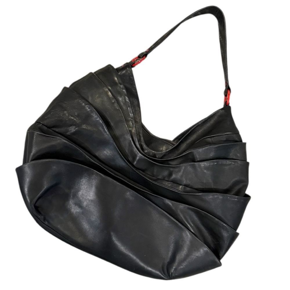 Christian Louboutin Sculptural Black Leather Shoulder Bag – flawless!
